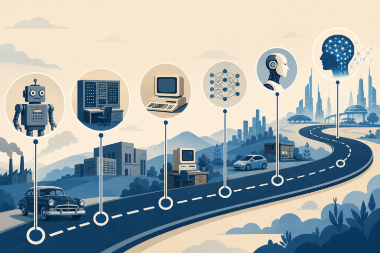 History of AI: From 1950 to Now — AIFree.vn AI illustration